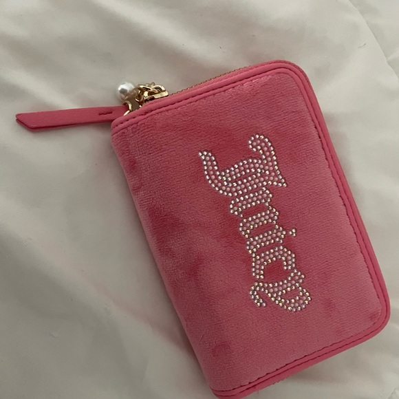 Juicy Couture Handbags - Juicy Couture Pink and Gold Zippered Pouch